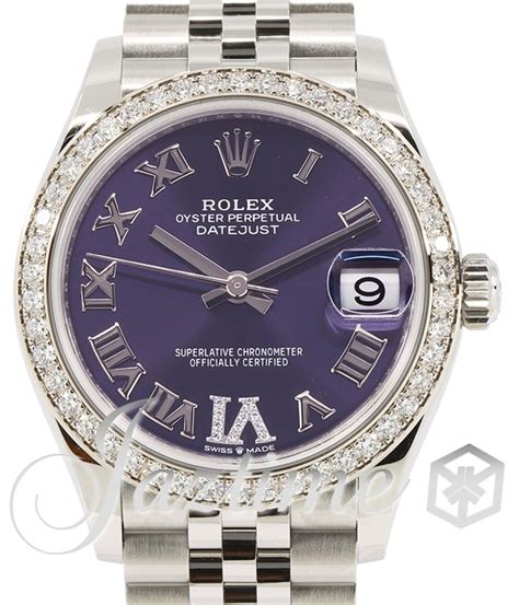 rolex datejust 31mm steel diamond bezel|rolex 31mm datejust aubergine.